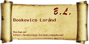 Boskovics Loránd névjegykártya